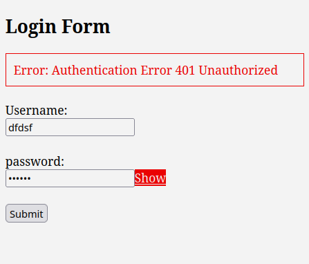 login error