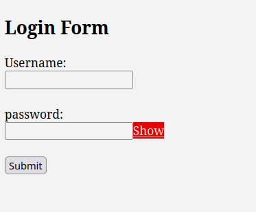 login form